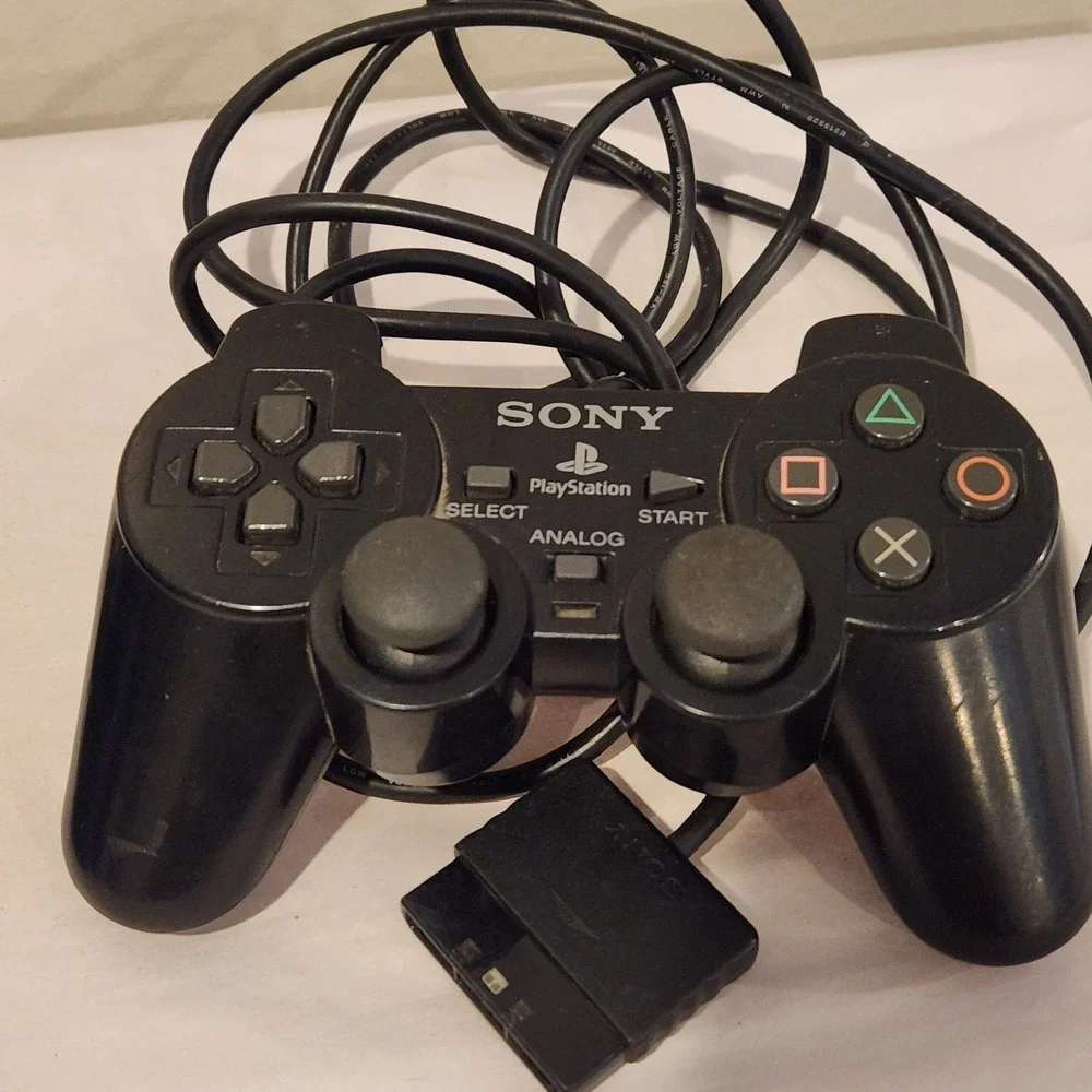 Sony PlayStation 2 Dual Shock Analog Controller Lot Of 2 Black, Blue Untested**